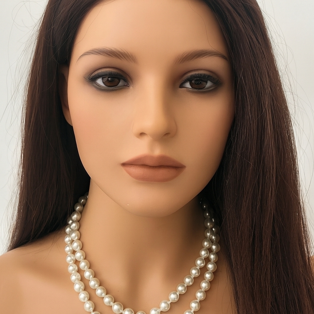 Kim Rogers Women's Silver & Faux Pearl Long Necklace Stylish Fashion Jewelry 48"